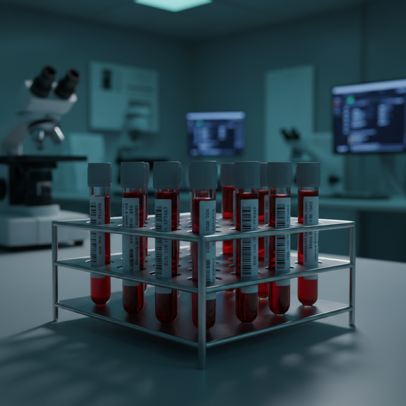 Blood vials in modern laboratory